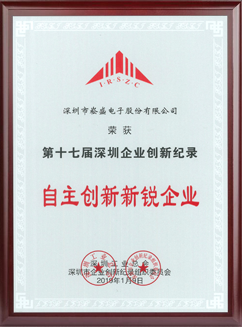 第十七届深圳企业创新纪录-自主创新新锐企业
